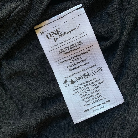 One Teaspoon Soho Wool Long Sleeve Dress Black Size XXS - Picture 10 of 14